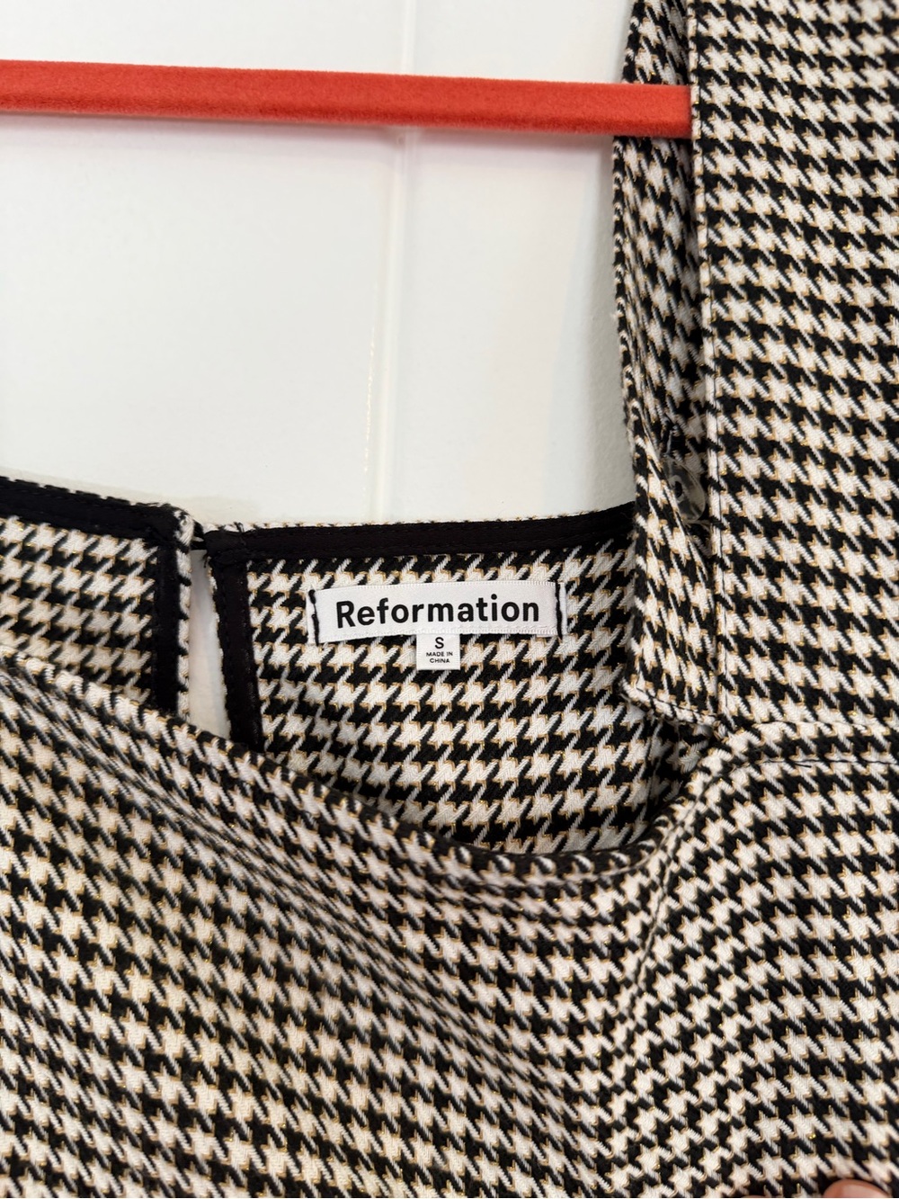 Reformation Houndstooth Shift Dress - Black & White - Picture 2 of 3